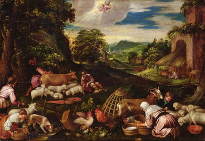 La Anunciación a los pastores de Jacopo Bassano