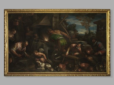 La fragua de Vulcano, c.1580-84 de Jacopo Bassano
