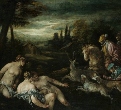 Diana y Acteón, 1585-92 de Jacopo Bassano il vecchio