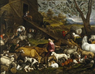 Los animales abordan el Arca de Noé de Jacopo Bassano il vecchio