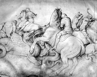 Batalla contra dragones, c.1450 de Jacopo Bellini