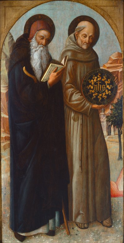 San Antonio Abad y San Bernardino de Siena de Jacopo Bellini