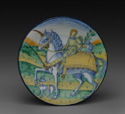 Plato: Hombre montando un unicornio, c. 1510 de Jacopo Caffagiolo