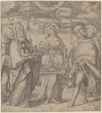 Santos patronos de Bolonia de Jacopo Francia