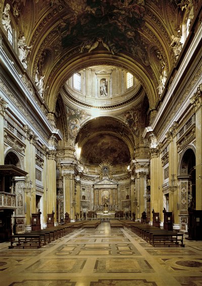 Vista interior de la Chiesa del Gesù, construida entre 1568-75 de Jacopo Vignola