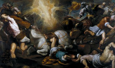 "La conversión de San Pablo en el camino de Damasco" Pintura de Jacopo Palma el Joven (1544-1628) 1592 Museo del Prado, Madrid de Jacopo Il Giovane Palma