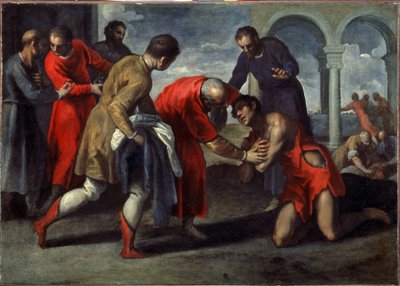 El regreso del hijo pródigo. Pintura de Jacopo Palma el Joven (1544-1628), después de 1600. Óleo sobre lienzo. Arte italiano, estilo manierista. Galería de la Academia, Venecia de Jacopo Il Giovane Palma