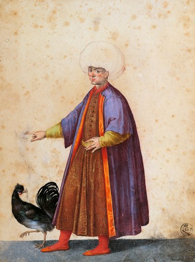 Hombre turco con turbante, dibujo de Jacopo Ligozzi (1547-1627) de Jacopo Ligozzi