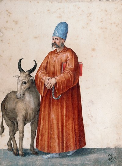 Hombre turco con cabra de Jacopo Ligozzi