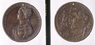 Medalla de retrato, anverso representando a Hipólito Gonzaga, reverso posiblemente representando a Juno en su carro de Jacopo Nizzola da Trezzo