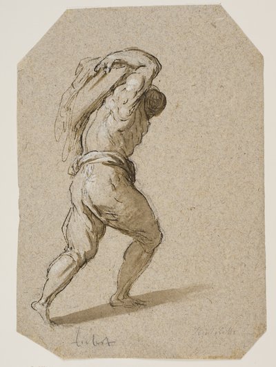 Hombre cargando una pesada carga en su espalda de Jacopo Palma