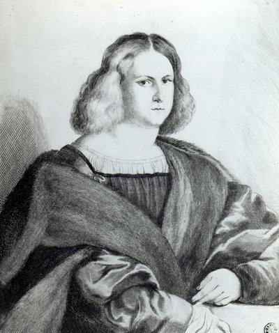 Retrato de un joven, grabado por Wenceslaus Hollar, 1650 de Jacopo Palma