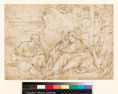 El descanso en la huida a Egipto, 1400-1499 de Jacopo Palma