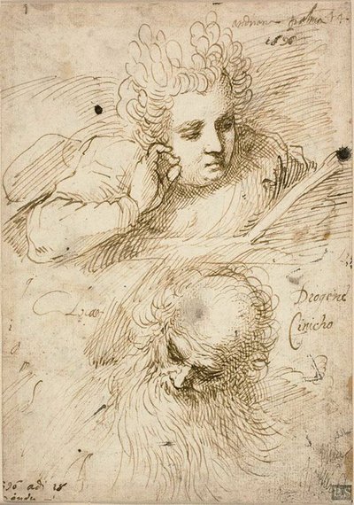 Andriana Palma y Diógenes el Cínico de Jacopo Palma il Giovane
