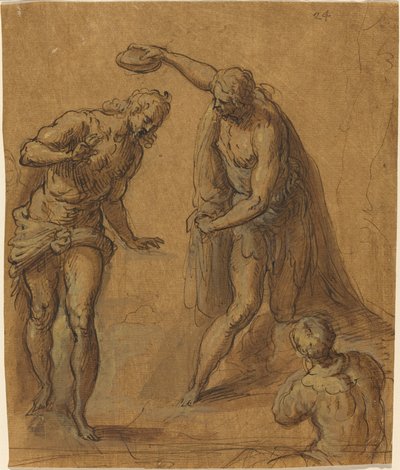 Boceto para un bautismo de Cristo de Jacopo Palma il Giovane