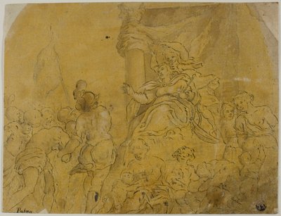 Estudio para Venecia, coronada por la victoria, recibiendo a sus pueblos súbditos de Jacopo Palma il Giovane