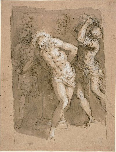 Estudio para la flagelación de Cristo de Jacopo Palma il Giovane