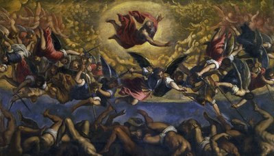 La caída de los ángeles rebeldes, c. 1615-1620 de Jacopo Palma il Giovane the Younger
