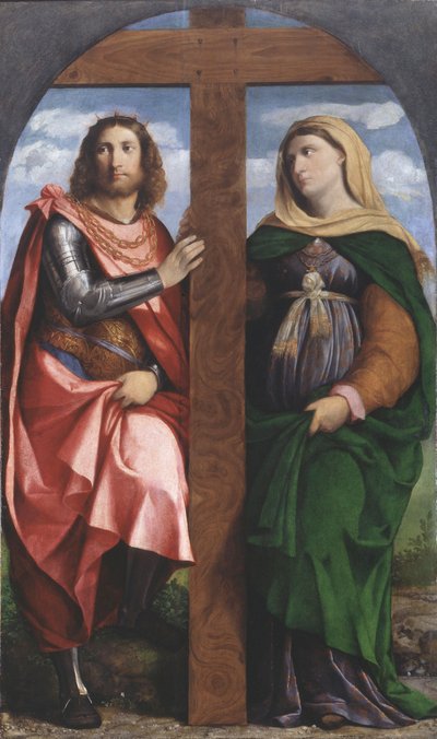 Exaltación de la Cruz. Santos Constantino el Grande y Helena, 1520-1522 de Jacopo Palma il Vecchio the Elder