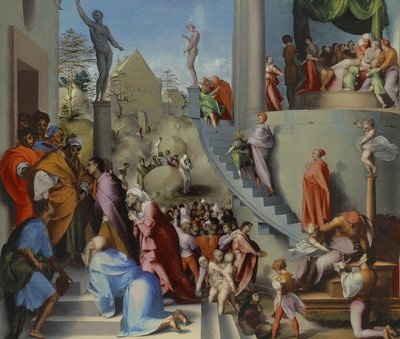 José con Jacob en Egipto, probablemente 1518 de Jacopo Pontormo