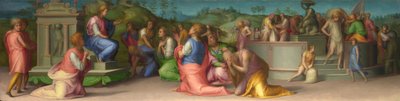 Los hermanos de José piden ayuda de Escenas de la historia de José, ca 1515 de Jacopo Pontormo