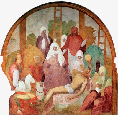 Pasión de Cristo: La Deposición. Fresco de Jacopo Carrucci llamado il Pontormo (1494-1556) 1523-1525 de Jacopo Pontormo