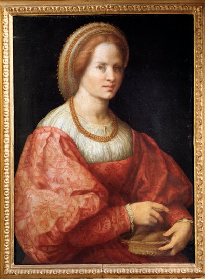 Retrato de dama con una cesta de husos de Jacopo Pontormo