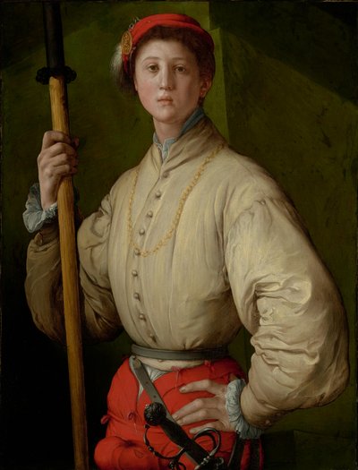 Retrato de un alabardero (¿Francesco Guardi) de Jacopo Pontormo
