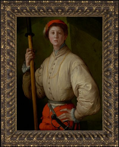 Retrato de un alabardero (¿Francesco Guardi) de Jacopo Pontormo