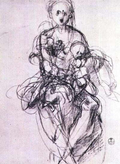 Estudio de una Madonna y el Niño de Jacopo Pontormo