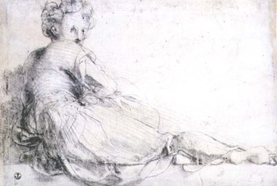 Estudio de una figura femenina para la Villa Medici en Poggio a Caino de Jacopo Pontormo