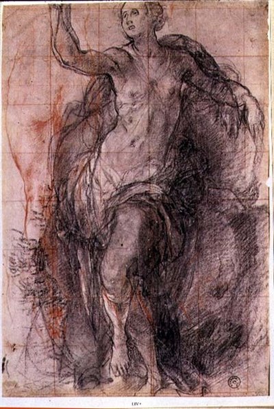 Estudio de una figura femenina con ropa suelta de Jacopo Pontormo