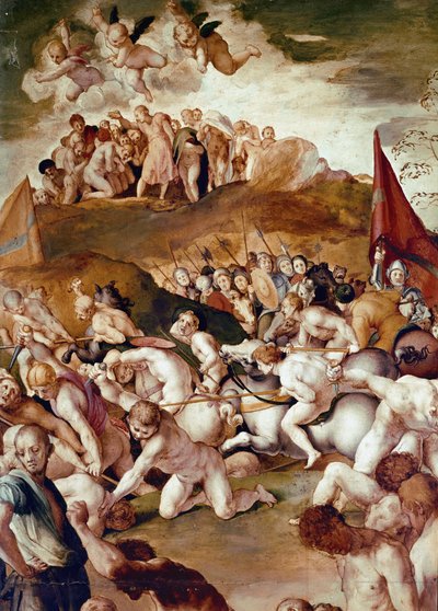 Los once mil mártires (detalle) del Martirio de San Mauricio y la legendaria Legión Tebana romana de Jacopo Pontormo