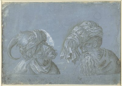 Dos cabezas de hombre con tocado
Cabezas de hombres con tocados exóticos (título de la serie) de Jacopo Ripanda (attributed to)