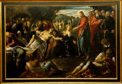 La resurrección de Lázaro de Jacopo Robusti (studio of) Tintoretto