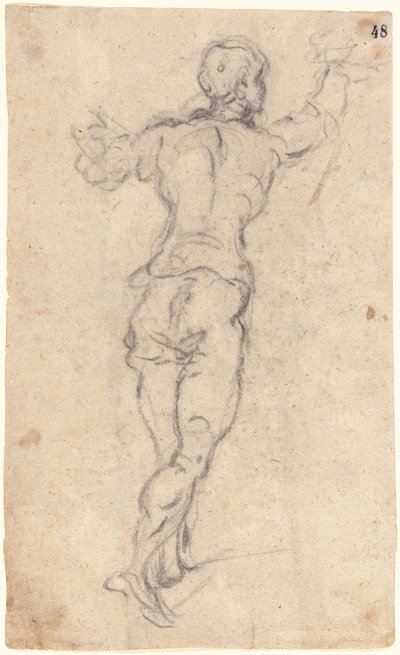 Un Joven Caminando con los Brazos Levantados, Visto desde Atrás, c.1579 de Jacopo Robusti Tintoretto