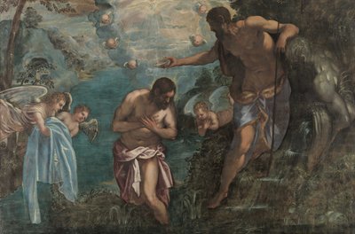 Bautismo de Cristo, 1580s de Jacopo Robusti Tintoretto