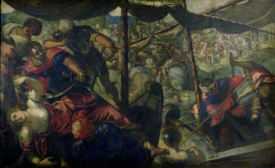 Batalla entre turcos y cristianos, c.1588-89 de Jacopo Robusti Tintoretto
