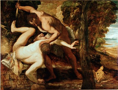 Caín matando a Abel de Jacopo Robusti Tintoretto