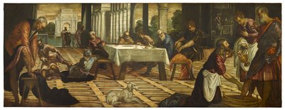 Cristo lavando los pies de sus discípulos de Jacopo Robusti Tintoretto