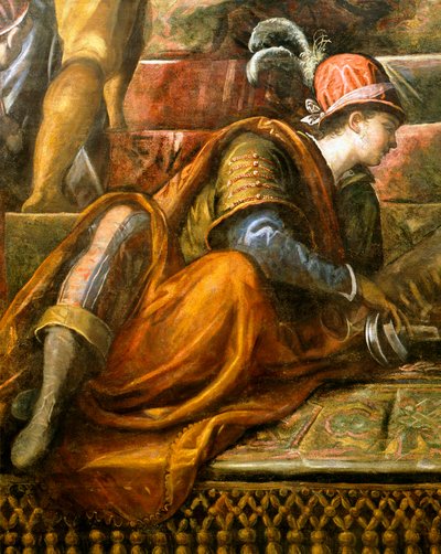 El Dogo Niccolò da Ponte recibiendo la rama de olivo de Venecia (detalle) de Jacopo Robusti Tintoretto