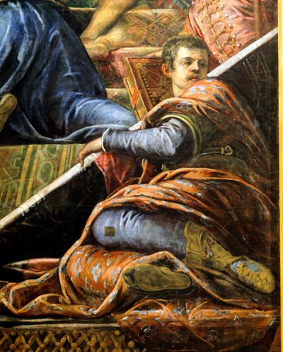 El Dogo Niccolò da Ponte recibiendo la rama de olivo de Venecia (detalle) de Jacopo Robusti Tintoretto