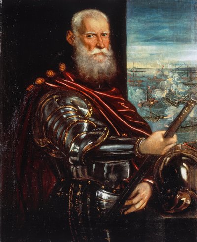 Dogo Sebastiano Venier, almirante vencedor en Lepanto de Jacopo Robusti Tintoretto