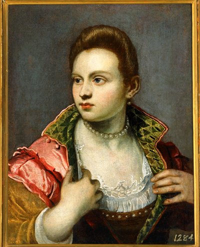 Retrato femenino, prolongado ... de Jacopo Robusti Tintoretto