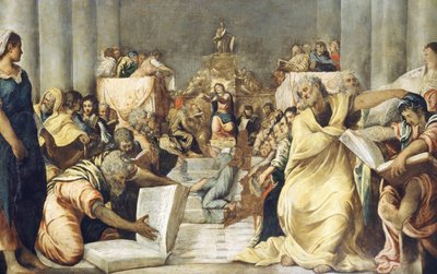Jesús entre los doctores en el Templo de Jerusalén de Jacopo Robusti Tintoretto