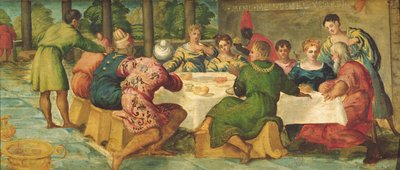 El banquete del rey Belsasar, c.1543-44 (detalle) de Jacopo Robusti Tintoretto