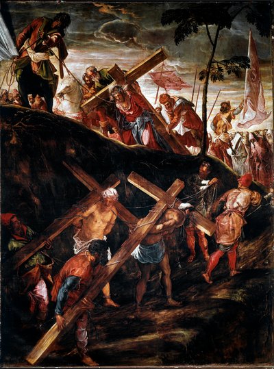 La subida al Calvario (El camino de la cruz). Pintura de Jacopo Robusti dit Tintoretto (1518-1594) 1566-1567. Venecia, Scuola di San Rocco de Jacopo Robusti Tintoretto