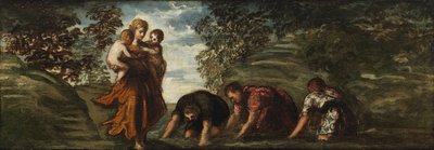 Latona transformando a los campesinos licios en ranas de Jacopo Robusti Tintoretto
