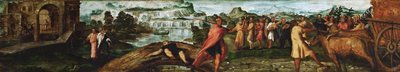 El rey David lleva el arca de la alianza a Jerusalén de Jacopo Robusti Tintoretto