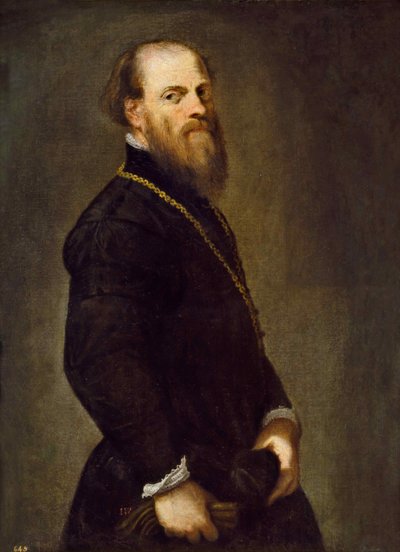 Hombre con una cadena de oro, ca 1555 de Jacopo Robusti Tintoretto